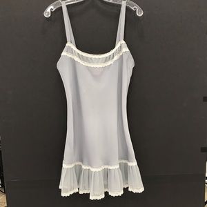 VICTORIA’S SECRET ANGELS grey blue chemise slip with lace detail- medium
